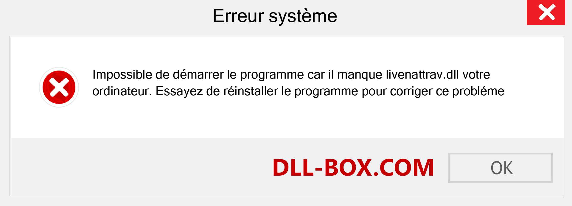 Le fichier livenattrav.dll est manquant ?. Télécharger pour Windows 7, 8, 10 - Correction de l'erreur manquante livenattrav dll sur Windows, photos, images